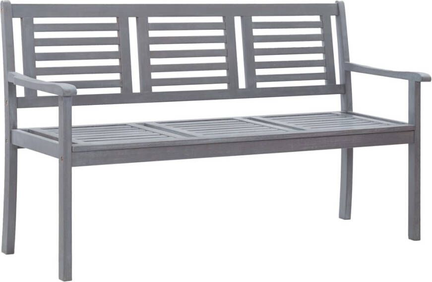 VidaXL Tuinbank 3-zits met kussen 150 cm eucalyptushout grijs - Foto 2