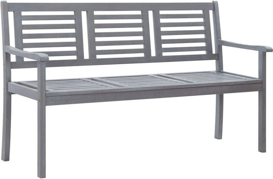 VidaXL Tuinbank 3-zits met kussen 150 cm eucalyptushout grijs - Foto 1