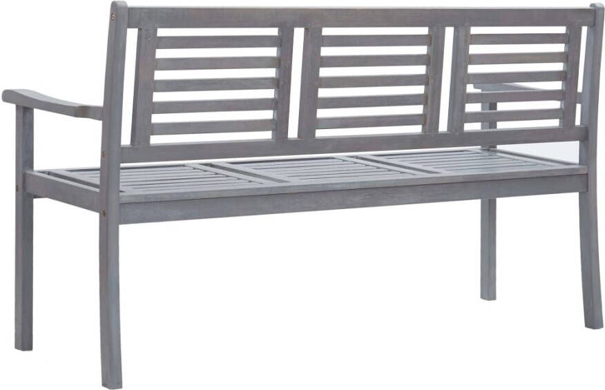 VidaXL Tuinbank 3-zits met kussen 150 cm eucalyptushout grijs - Foto 2