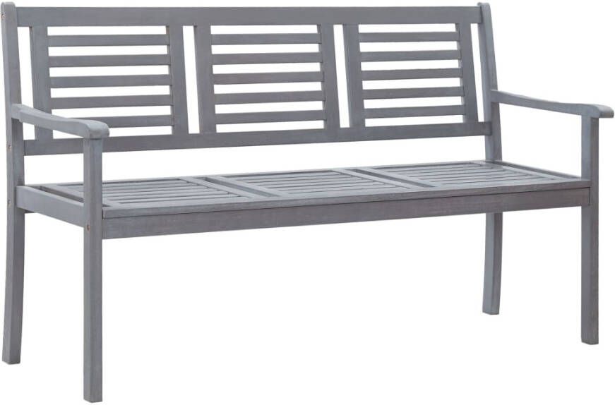 VidaXL Tuinbank 3-zits met kussen 150 cm eucalyptushout grijs - Foto 1