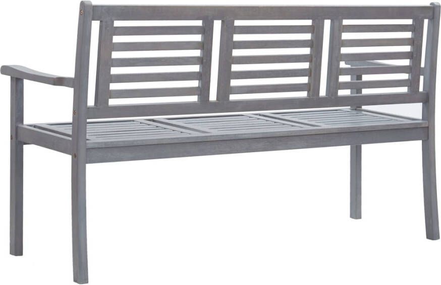 VidaXL Tuinbank 3-zits met kussen 150 cm eucalyptushout grijs - Foto 1