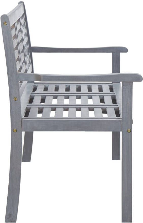 VidaXL Tuinbank 3-zits met kussen 150 cm eucalyptushout grijs - Foto 1