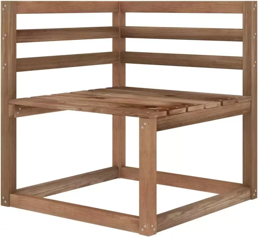 VIDAXL Tuinbank 3-zits pallet met zwarte kussens grenenhout