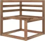 VIDAXL Tuinbank 3-zits pallet met zwarte kussens grenenhout - Thumbnail 3