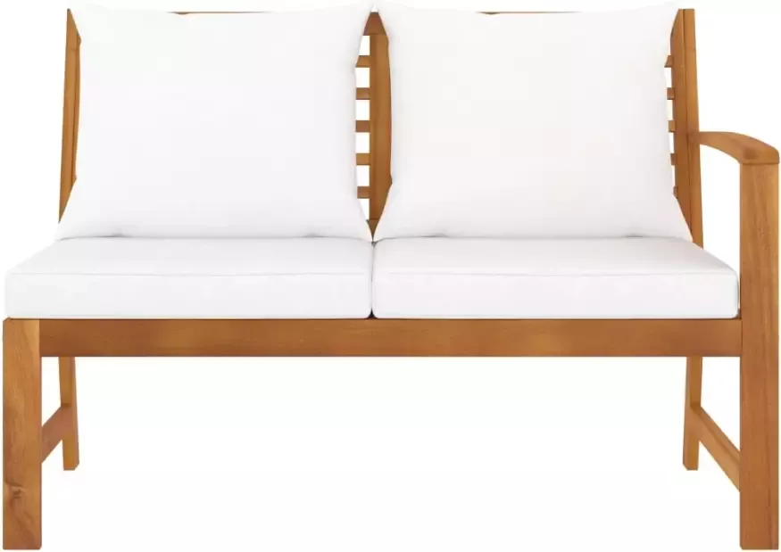 VIDAXL Tuinbank met crèmekleurig kussen 114 5 cm massief acaciahout - Foto 3