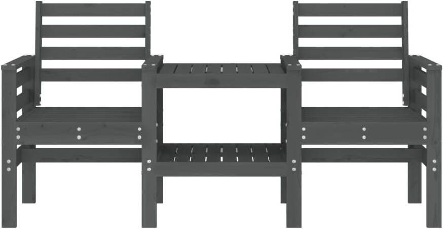 VIDAXL Tuinbank met tafel 2-zits massief grenenhout grijs - Foto 3