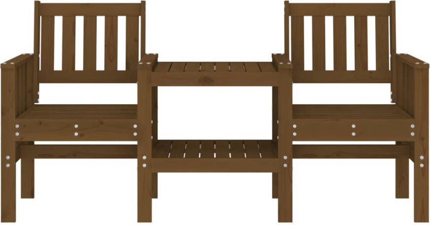 VIDAXL Tuinbank met tafel 2-zits massief grenenhout honingbruin - Foto 3