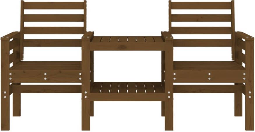 VIDAXL Tuinbank met tafel 2-zits massief grenenhout honingbruin - Foto 3