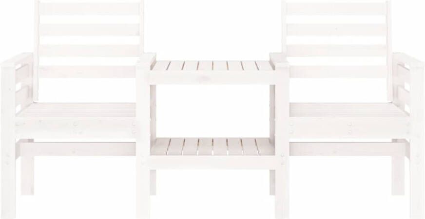 VIDAXL Tuinbank met tafel 2-zits massief grenenhout wit - Foto 3