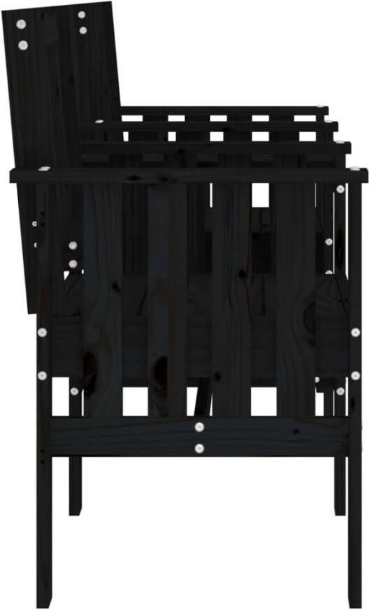 VIDAXL Tuinbank met tafel 2-zits massief grenenhout zwart