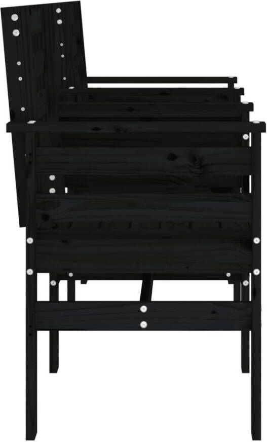 VIDAXL Tuinbank met tafel 2-zits massief grenenhout zwart