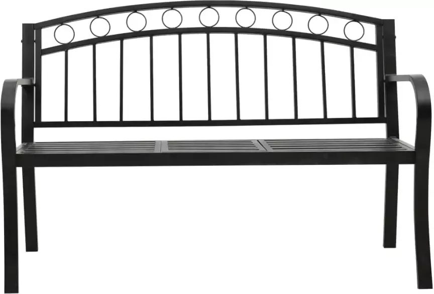 VIDAXL Tuinbank met tafeltje 125 cm staal zwart - Foto 2