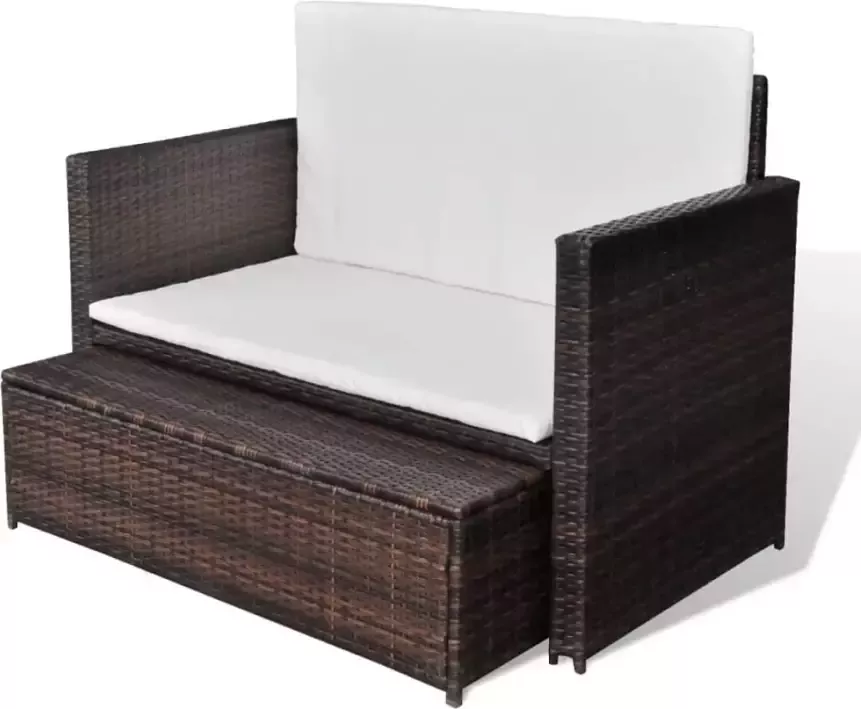 VidaXL Loungeset poly rattan bruin 5-delig - Foto 2