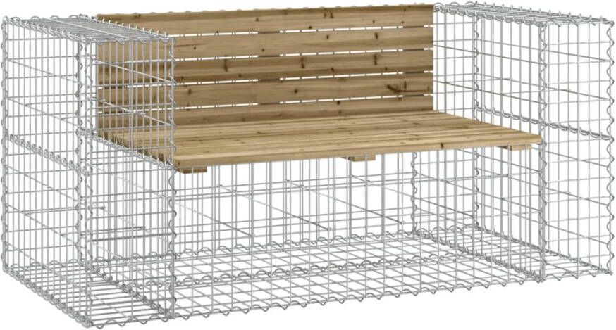 VIDAXL Tuinbank schanskorfontwerp 143x71x65 5 cm geïmpregneerd hout - Foto 2