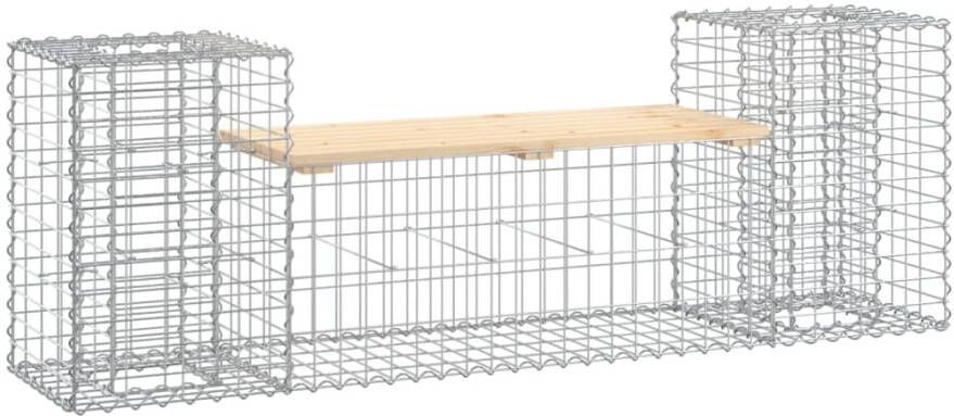 VIDAXL Tuinbank schanskorfontwerp 183x41x60 5 cm massief grenenhout - Foto 2