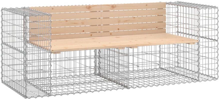 VIDAXL Tuinbank schanskorfontwerp 184x71x65 5 cm massief grenenhout - Foto 3