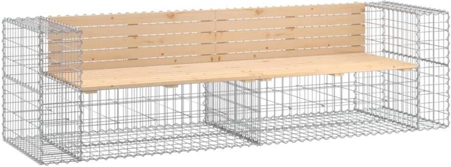 VIDAXL Tuinbank schanskorfontwerp 244x71x65 5 cm massief grenenhout - Foto 3