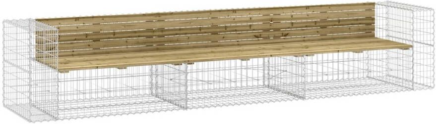 VIDAXL Tuinbank schanskorfontwerp 347x71x65 5 cm geïmpregneerd hout - Foto 3