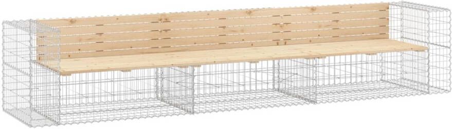 VIDAXL Tuinbank schanskorfontwerp 347x71x65 5 cm massief grenenhout - Foto 3