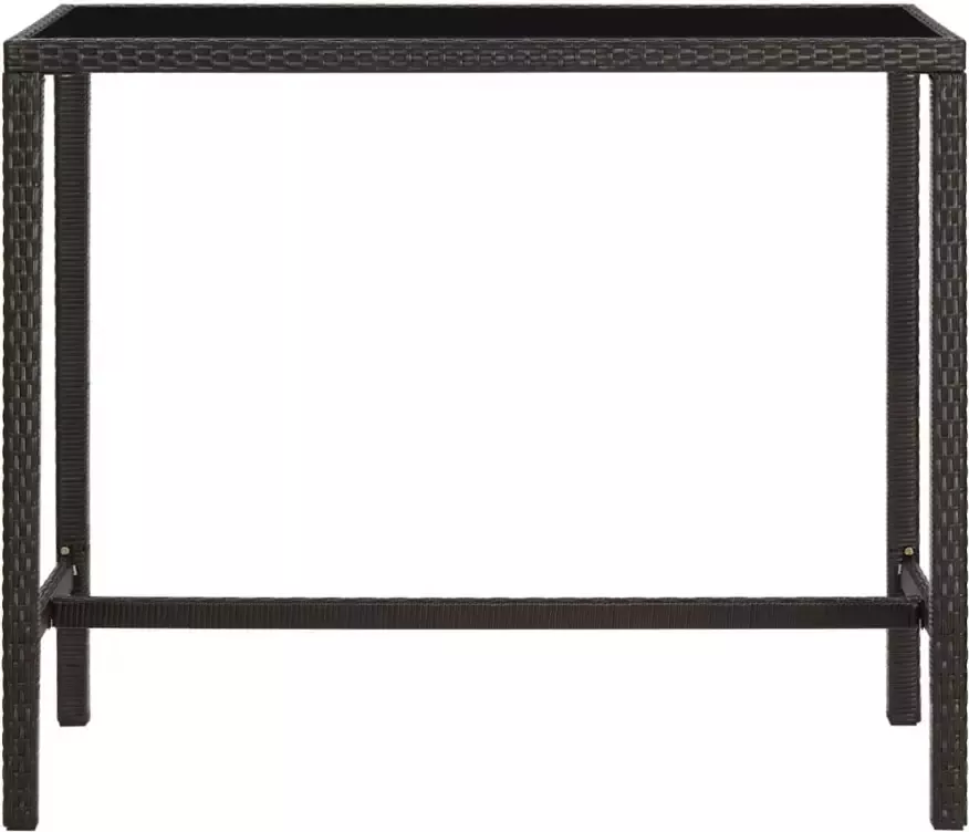 VidaXL Tuinbartafel 130x60x110 cm poly rattan en glas bruin - Foto 2