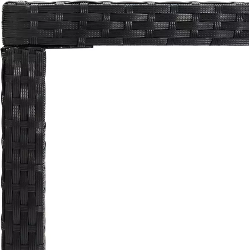 VidaXL Tuinbartafel 130x60x110 cm poly rattan en glas zwart