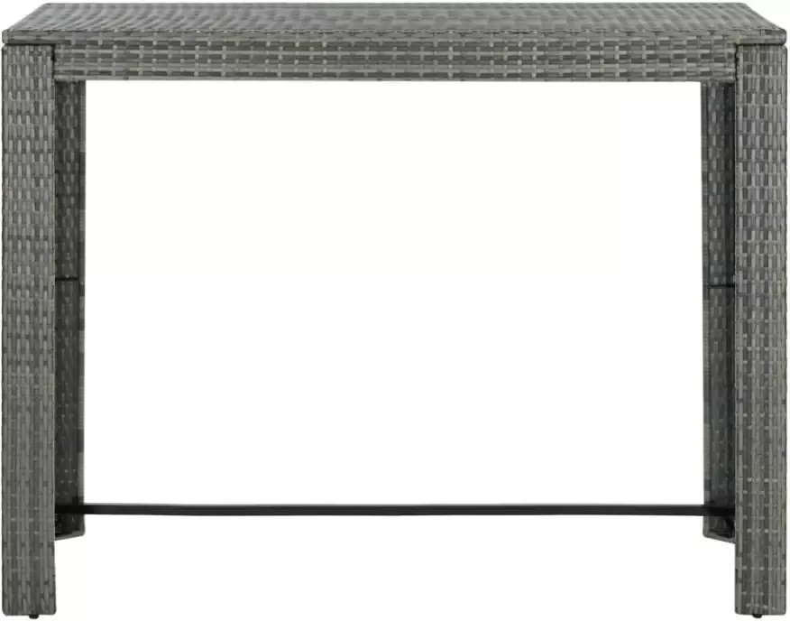 VidaXL Tuinbartafel 140 5x60 5x110 5 cm poly rattan grijs