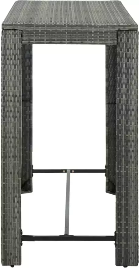 VidaXL Tuinbartafel 140 5x60 5x110 5 cm poly rattan grijs - Foto 2