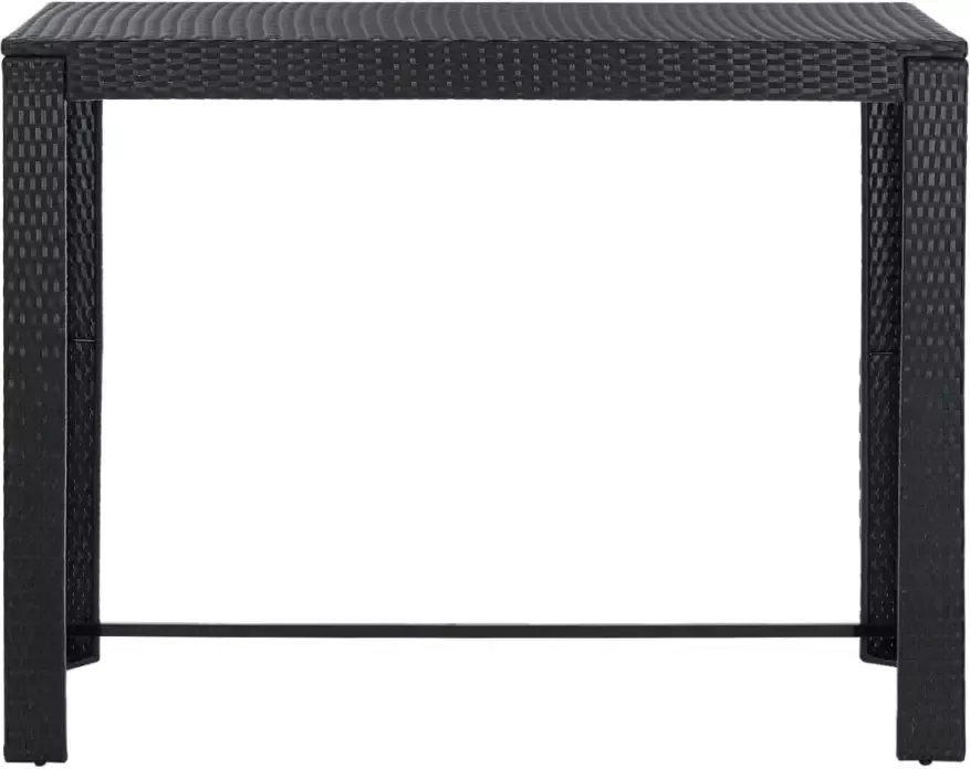 VidaXL Tuinbartafel 140 5x60 5x110 5 cm poly rattan zwart