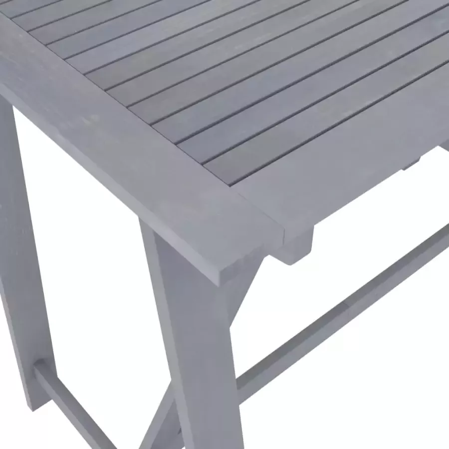 VidaXL Tuinbartafel 140x70x104 cm massief acaciahout grijs