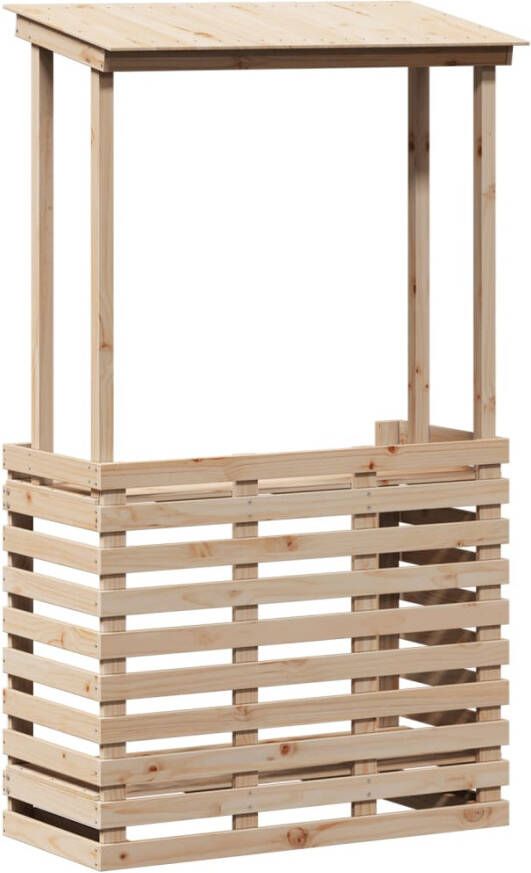 VIDAXL Tuinbartafel met dak 112 5x57x195 5 cm massief hout - Foto 2