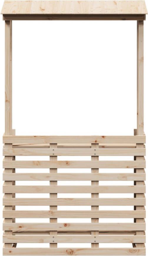 VIDAXL Tuinbartafel met dak 112 5x57x195 5 cm massief hout - Foto 3