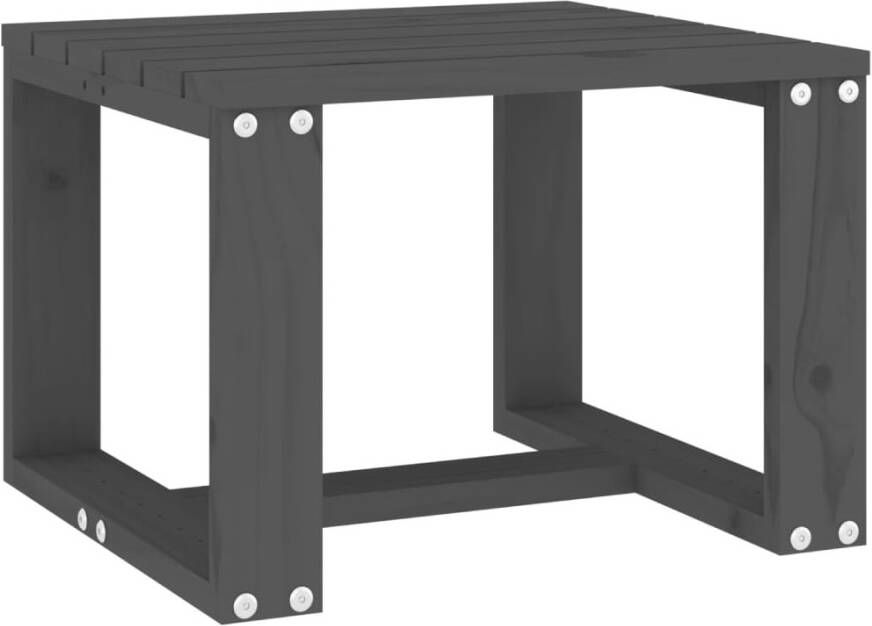 VidaXL Tuinbijzettafel 40x38x28 5 cm massief grenenhout grijs - Foto 4