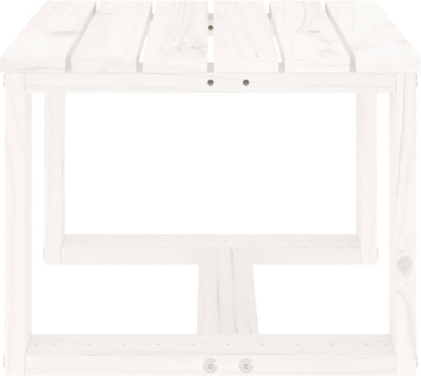 VidaXL Tuinbijzettafel 40x38x28 5 cm massief grenenhout wit - Foto 2