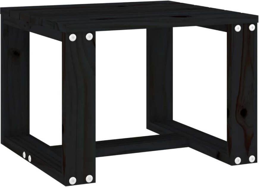 VidaXL Tuinbijzettafel 40x38x28 5 cm massief grenenhout zwart - Foto 5
