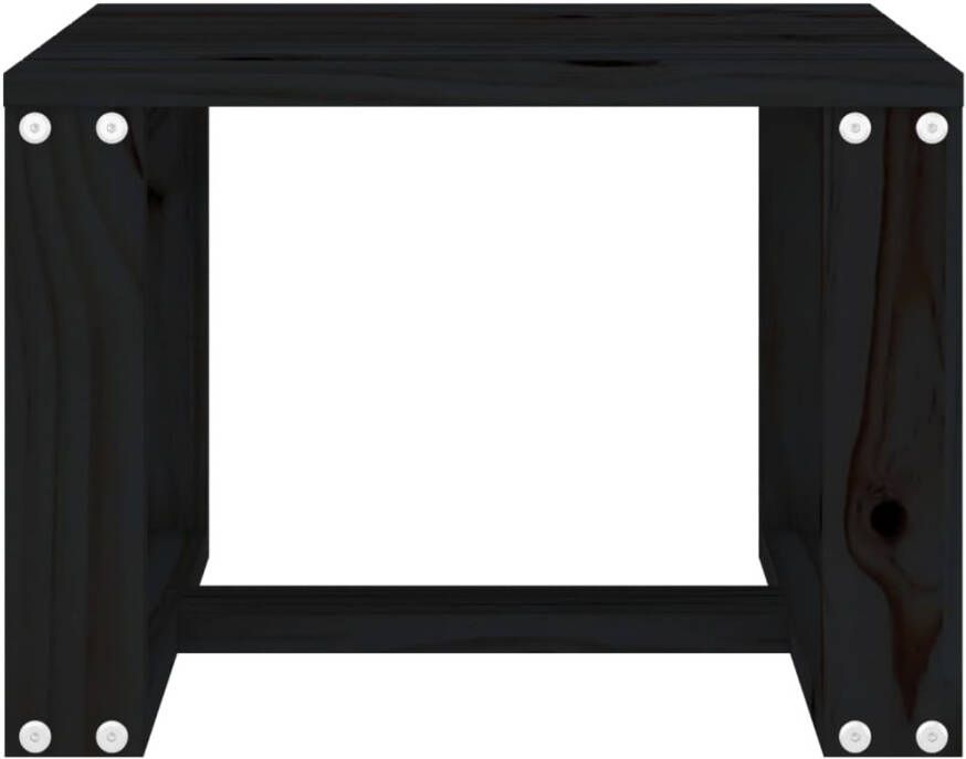 VidaXL Tuinbijzettafel 40x38x28 5 cm massief grenenhout zwart - Foto 4