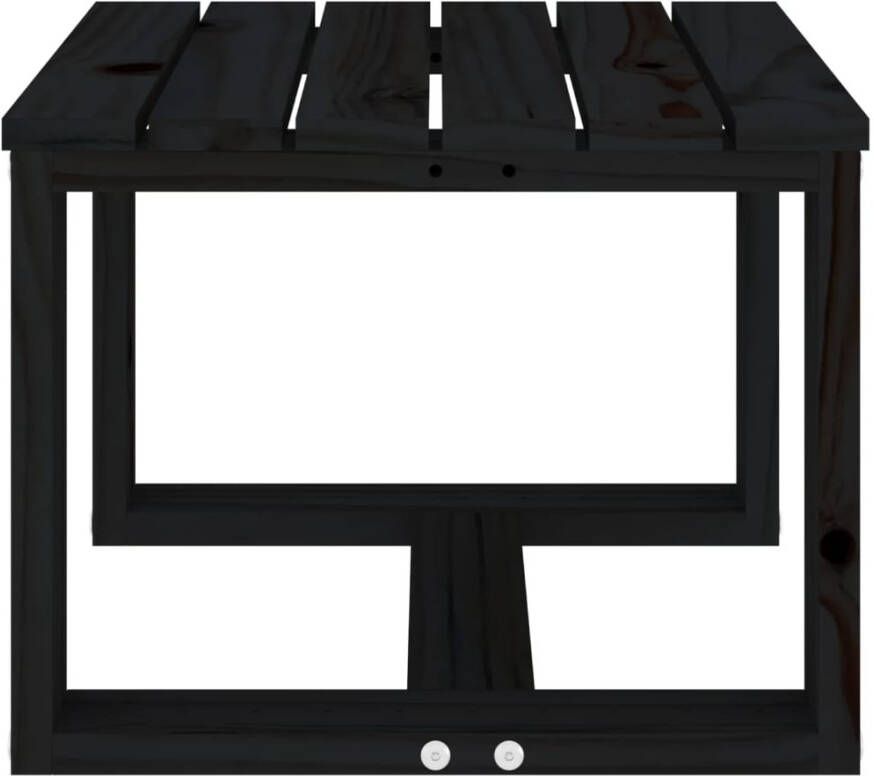 VidaXL Tuinbijzettafel 40x38x28 5 cm massief grenenhout zwart - Foto 3