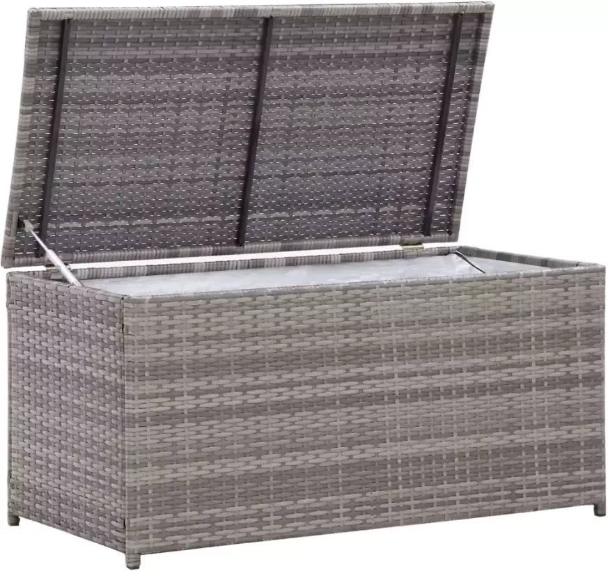 VIDAXL Tuinbox 100x50x50 cm poly rattan grijs