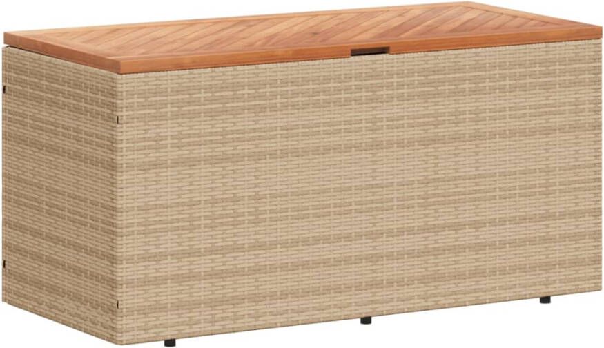 VIDAXL Tuinbox 110x50x54 cm poly rattan en acaciahout beige - Foto 2