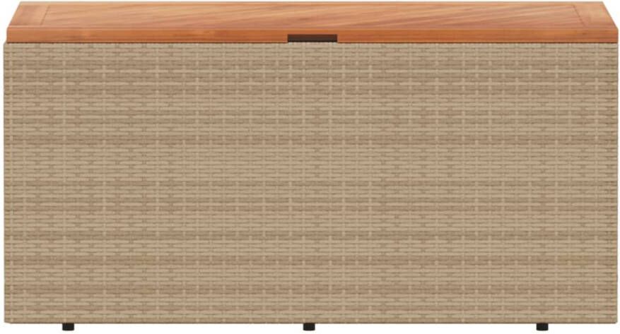 VIDAXL Tuinbox 110x50x54 cm poly rattan en acaciahout beige - Foto 3