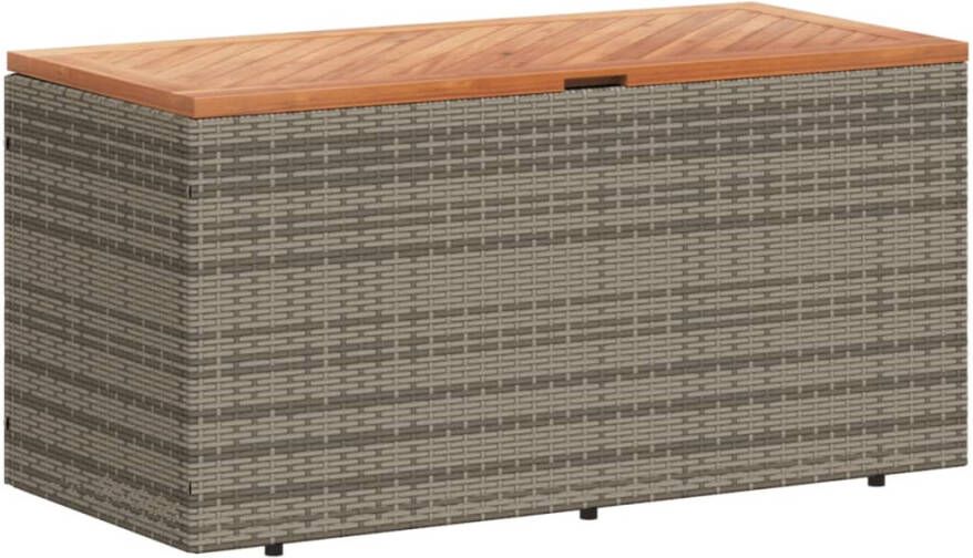 VIDAXL Tuinbox 110x50x54 cm poly rattan en acaciahout grijs - Foto 2