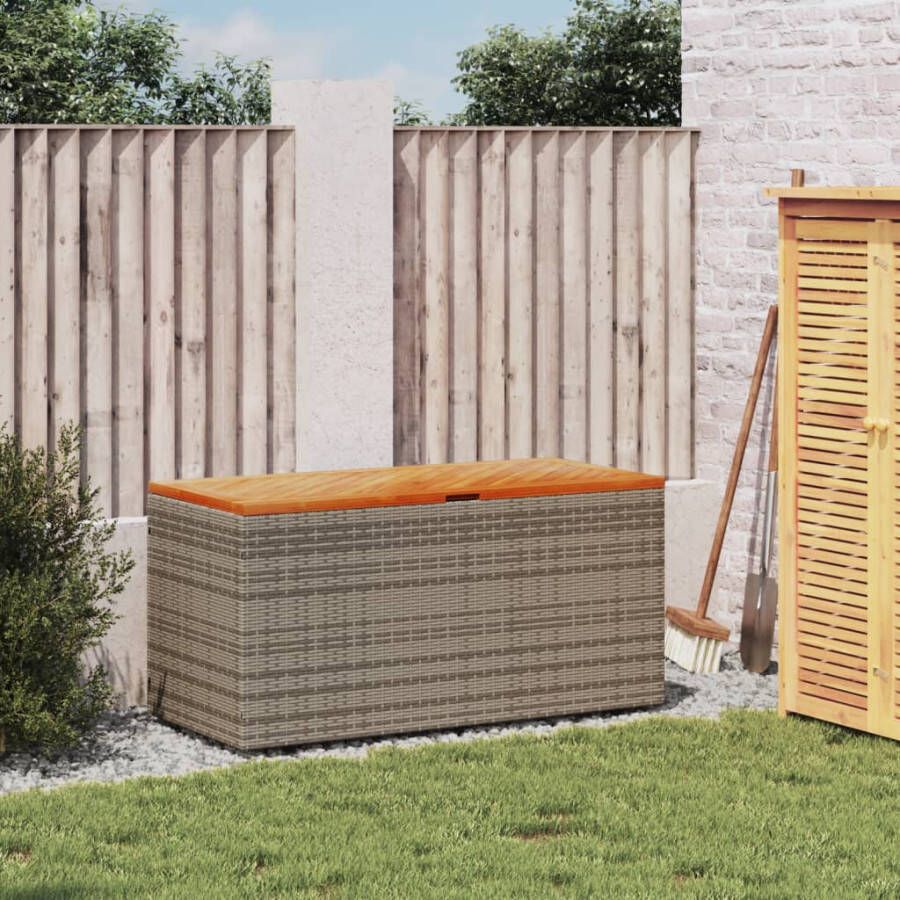 VIDAXL Tuinbox 110x50x54 cm poly rattan en acaciahout grijs