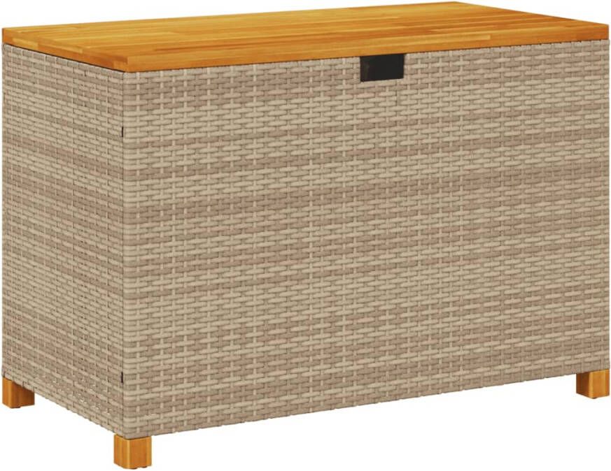 VIDAXL Tuinbox 110x55x63 cm poly rattan en acaciahout beige - Foto 2