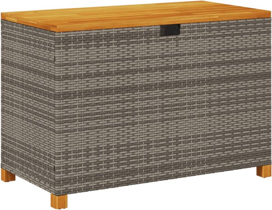 VIDAXL Tuinbox 110x55x63 cm poly rattan en acaciahout grijs - Foto 2