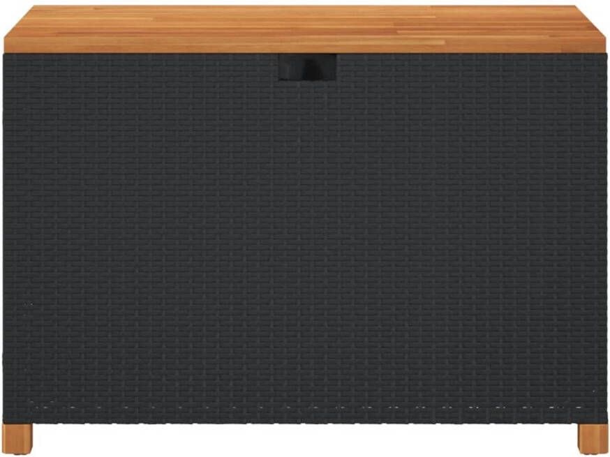 VIDAXL Tuinbox 110x55x63 cm poly rattan en acaciahout zwart - Foto 3