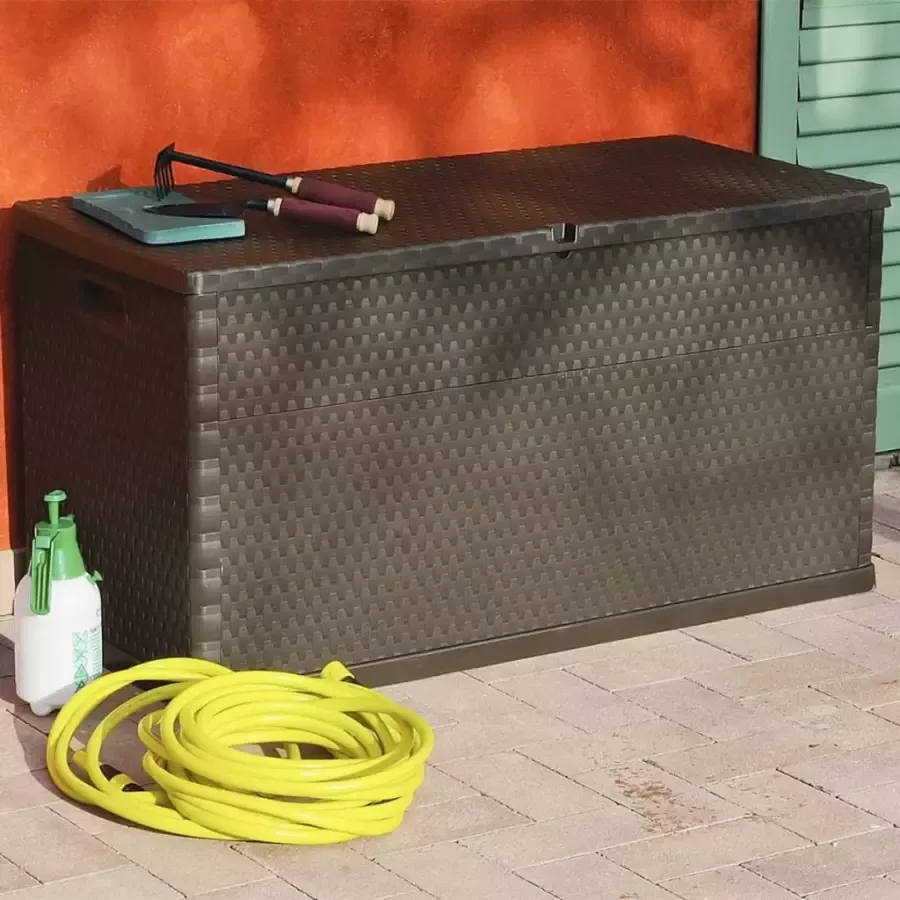 VIDAXL Tuinbox 120x56x63 cm polypropeen rattan bruin - Foto 2