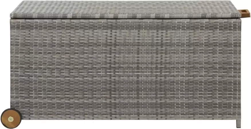 VIDAXL Tuinbox 120x65x61 cm poly rattan lichtgrijs - Foto 2