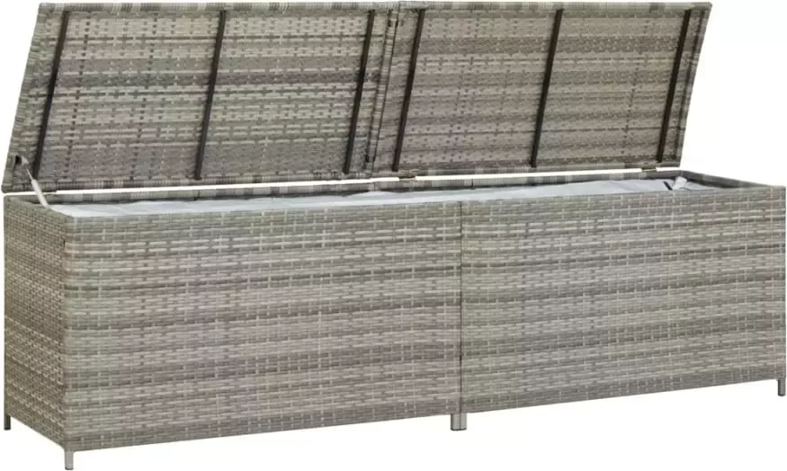 VIDAXL Tuinbox 200x50x60 cm poly rattan grijs