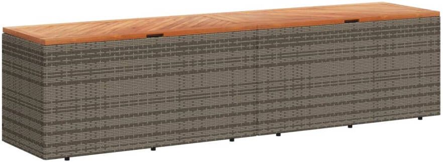 VIDAXL Tuinbox 220x50x54 cm poly rattan en acaciahout grijs - Foto 2