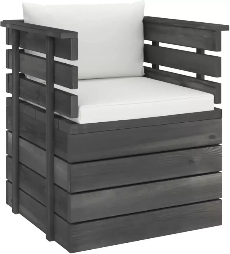 VidaXL Tuinfauteuil met kussens pallet grenenhout - Foto 1