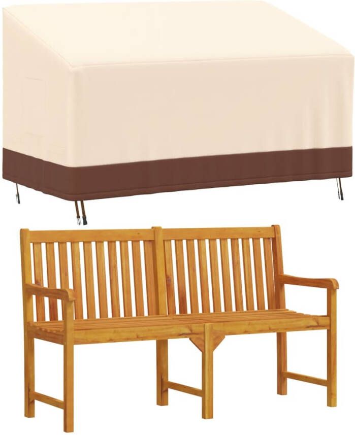 VIDAXL Tuinhoes 3-zitsbank 600D 159x84x56 81 cm oxford beige - Foto 2